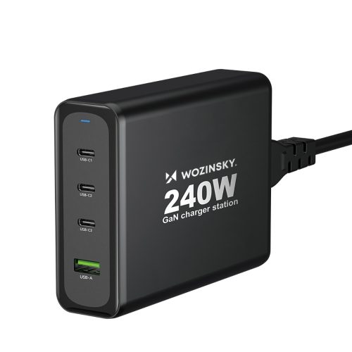240W USB-A 3X USB-C GAN lādētājs.