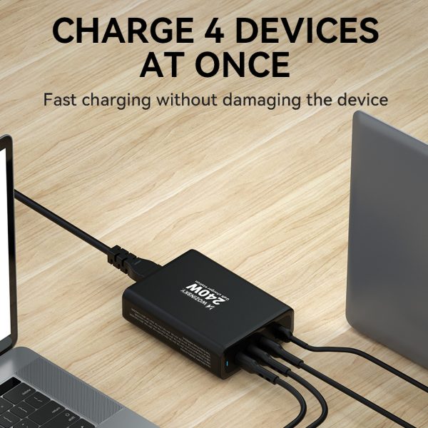 240W USB-A 3X USB-C GAN lādētājs.