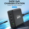 240W USB-A 3X USB-C GAN lādētājs.
