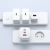 GAN 65W 100-240V USB-A 2X USB-C baltais lādētājs