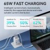 GAN 65W 100-240V USB-A 2X USB-C baltais lādētājs