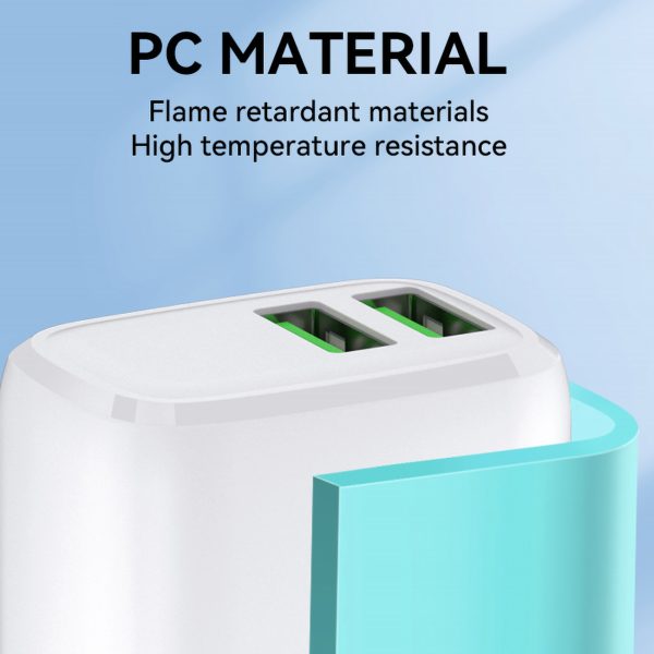 Tīkla lādētājs 100-240V 30W 2,4A 2x USB-A White