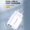 Tīkla lādētājs 100-240V 30W 2,4A 2x USB-A White