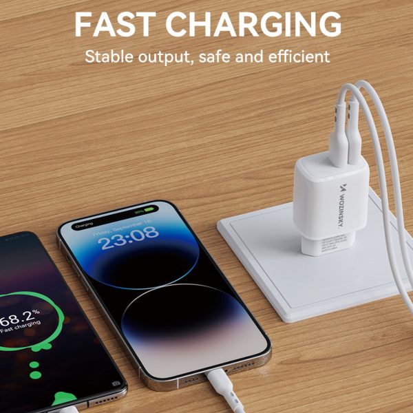 Tīkla lādētājs 100-240V 30W 2,4A 2x USB-A White
