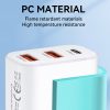 Tīkla lādētājs 100-240V 30W USB-C 2X USB-A White