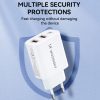 Tīkla lādētājs 100-240V 30W USB-C 2X USB-A White