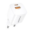 PD QC 3.0 100-240V 20W USB-C USB-A Network Charger