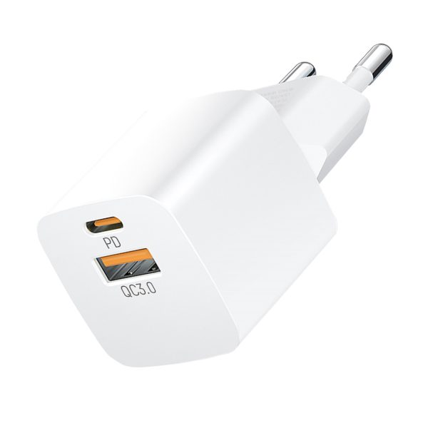 PD QC 3.0 100-240V 20W USB-C USB-A Network Charger