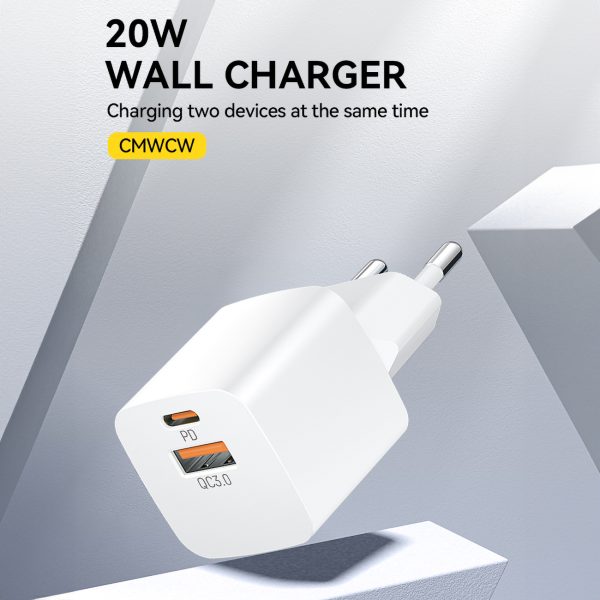 PD QC 3.0 100-240V 20W USB-C USB-A Network Charger