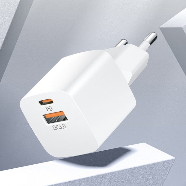 PD QC 3.0 100-240V 20W USB-C USB-A Network Charger