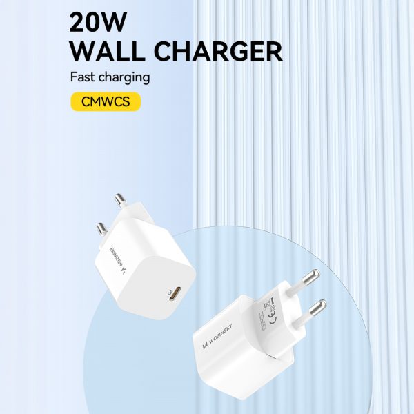Tīkla lādētājs 100-240V PD USB-C 20W balts