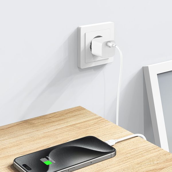 Tīkla lādētājs 100-240V PD USB-C 20W balts