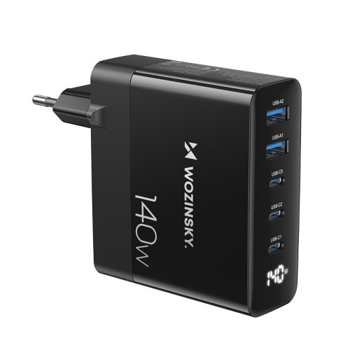 100-240V GAN 140W 3X USB-C / 2X USB-A tīkla lādētājs
