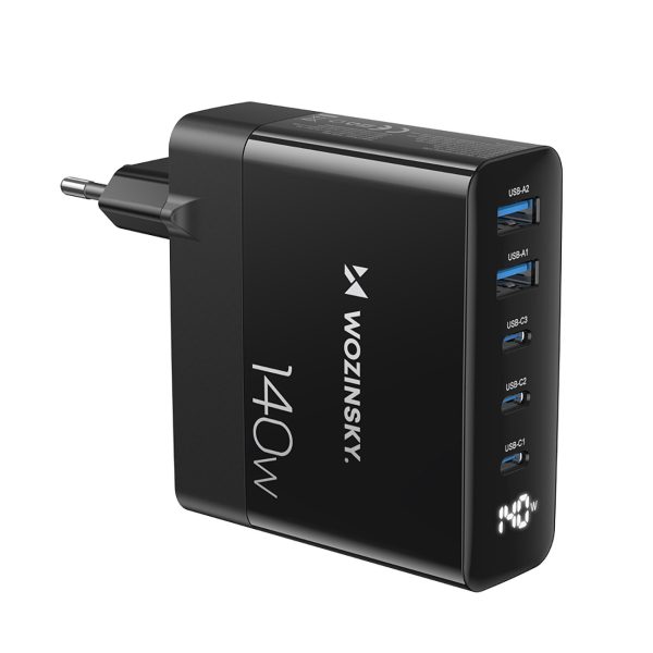 100-240V GAN 140W 3X USB-C / 2X USB-A tīkla lādētājs
