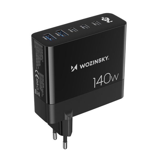 100-240V GAN 140W 3X USB-C / 2X USB-A tīkla lādētājs