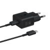 Samsung Gan 25W SFC lādētājs ar USB-C melno kabeli
