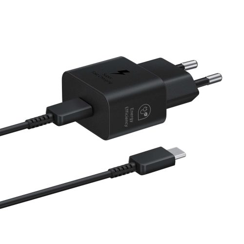 Samsung Gan 25W SFC lādētājs ar USB-C melno kabeli
