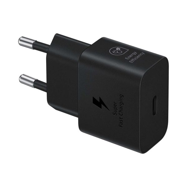 Samsung Gan 25W SFC lādētājs ar USB-C melno kabeli