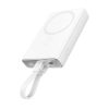 Magnētiskā PowerBank 1000mah 20W ar pamatni + zibens kabelis - USB -C balts