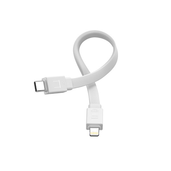 Magnētiskā PowerBank 1000mah 20W ar pamatni + zibens kabelis - USB -C balts