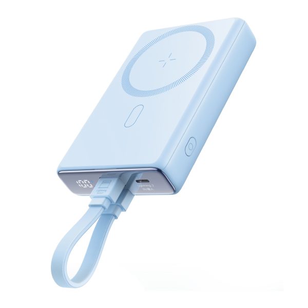 Magnētiskā PowerBank 1000mah 20W ar pamatni + zibens kabelis - USB -C Blue