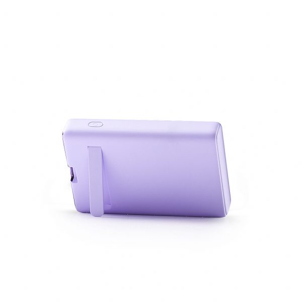 Magnētiskā PowerBank 1000mah 20W ar statīvu + zibens kabelis - USB -C purpursarkanā krāsā