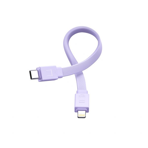 Magnētiskā PowerBank 1000mah 20W ar statīvu + zibens kabelis - USB -C purpursarkanā krāsā