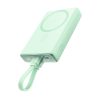 Magnētiskā PowerBank 1000mah 20W ar statīvu + zibens kabelis - USB -C zaļš