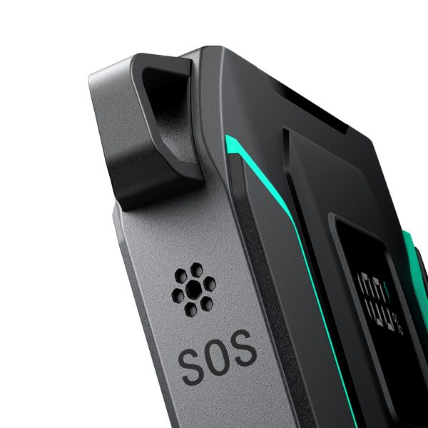 Āra 1000mAh bezceļa PowerBank ar iebūvētu USB-C un zibens melniem kabeļiem