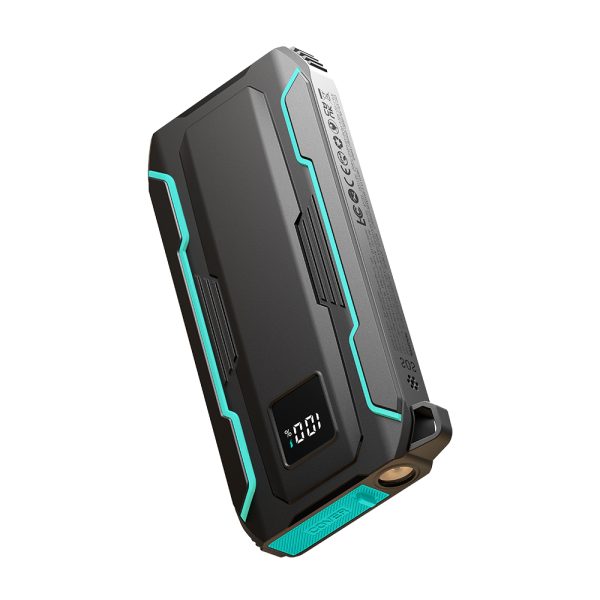 Āra 1000mAh bezceļa PowerBank ar iebūvētu USB-C un zibens melniem kabeļiem