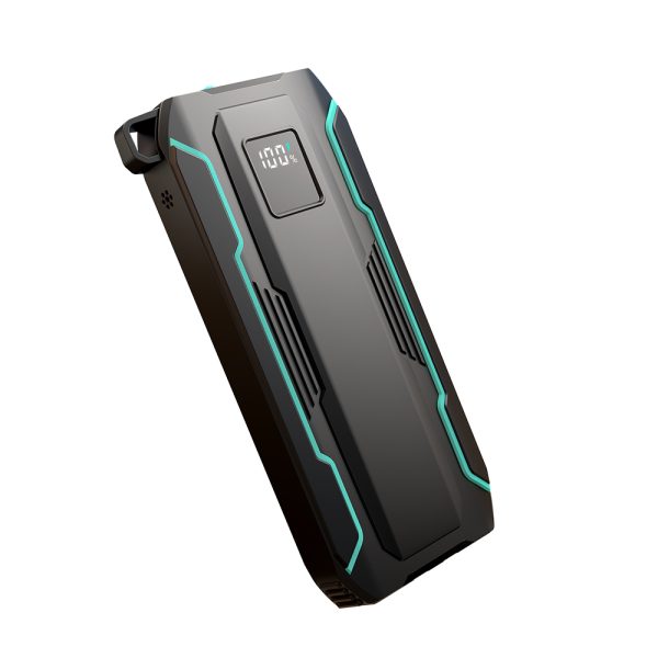 Āra 1000mAh bezceļa PowerBank ar iebūvētu USB-C un zibens melniem kabeļiem