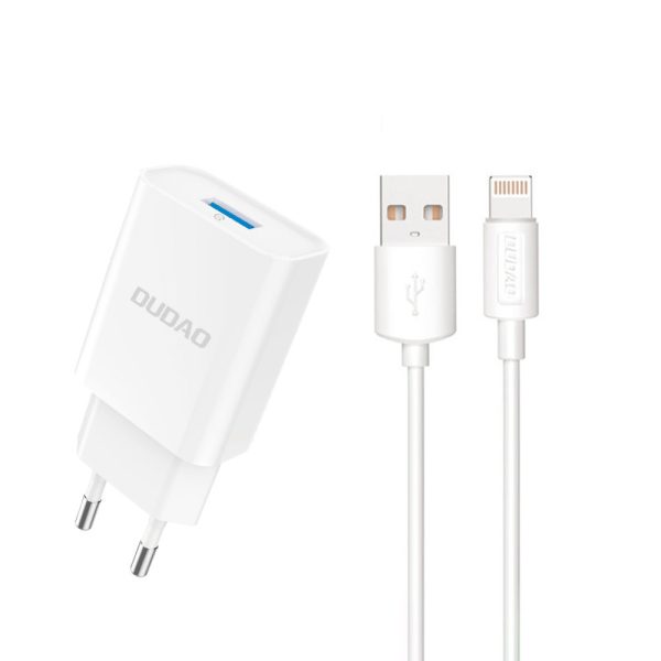 USB-A 2.1A 10W tīkla lādētājs ar iPhone USB-A-Lighting White