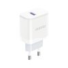 USB-A 18W tīkla lādētājs ar USB-A-USB-C balto kabeli