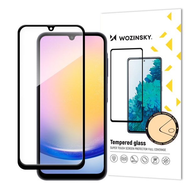 9h pilna līmes rūdīta stikls ar melnu rāmi Samsung A25