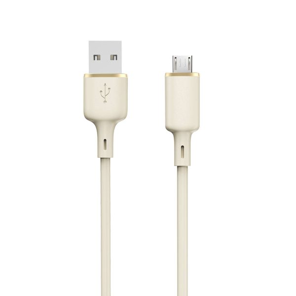 Kabeļa pastiprināta kabeļa sr usb -a - microusb 5a 1m bēša