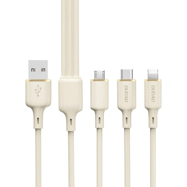 3in1 kabeļa pastiprināts Sr USB-A-USB-C / zibens / microUSB 66W 1