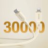 3in1 kabeļa pastiprināts Sr USB-A-USB-C / zibens / microUSB 66W 1,2m bēša