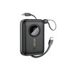 PowerBank 1000mah ar USB-C / Lightning Black kabeļiem