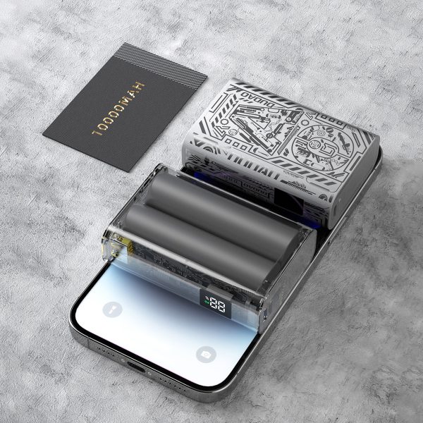 Stilīgs PowerBank 1000MAH USB-A / USB-C 22.5W Sudrabs