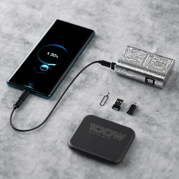 Stilīgs PowerBank 1000MAH USB-A / USB-C 22.5W Sudrabs