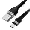 Kabeļa kabelis USB-A BRAID-USB-C 2,4A 1M melnā krāsā
