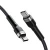 Kabeļa kabelis USB-C BRAID-USB-C PD 65W 2M melnā krāsā
