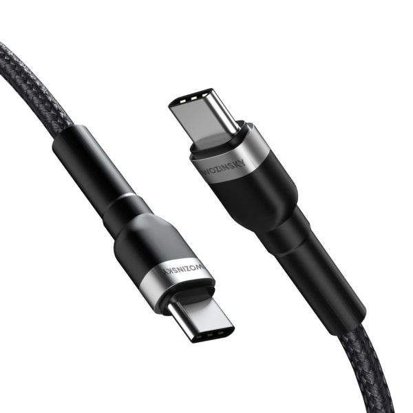 Kabeļa kabelis USB-C BRAID-USB-C PD 65W 2M melnā krāsā