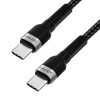 Kabeļa kabelis USB-C BRAID-USB-C PD 65W 2M melnā krāsā