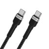 Kabeļa kabelis USB-C BRAID-USB-C PD 65W 2M melnā krāsā