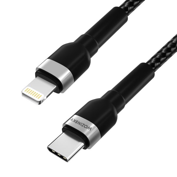 Kabelis kabelis iPhone USB -C - zibens pd 30w 1m melns