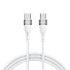 Izturīgs elastīgs kabelis USB-C kabelis-USB-C PD 65W 1m balts