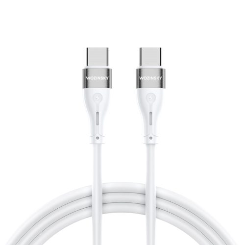 Izturīgs elastīgs kabelis USB-C kabelis-USB-C PD 65W 1m balts