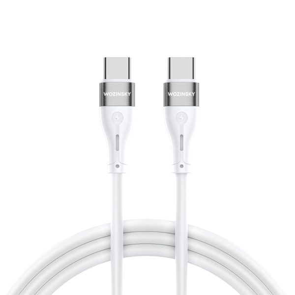 Izturīgs elastīgs kabelis USB-C kabelis-USB-C PD 65W 1m balts