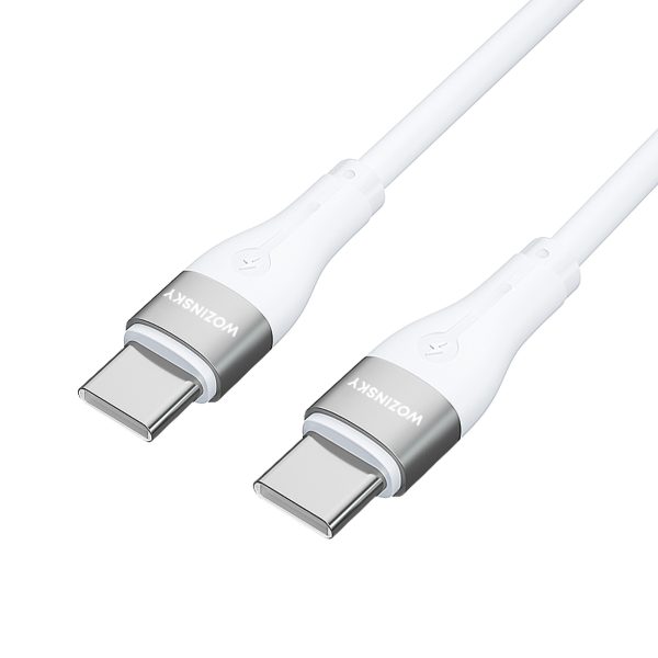 Izturīgs elastīgs kabelis USB-C kabelis-USB-C PD 65W 1m balts